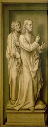 Christus und ein Jünger, aus dem Erlösungstriptychon, 1455-59